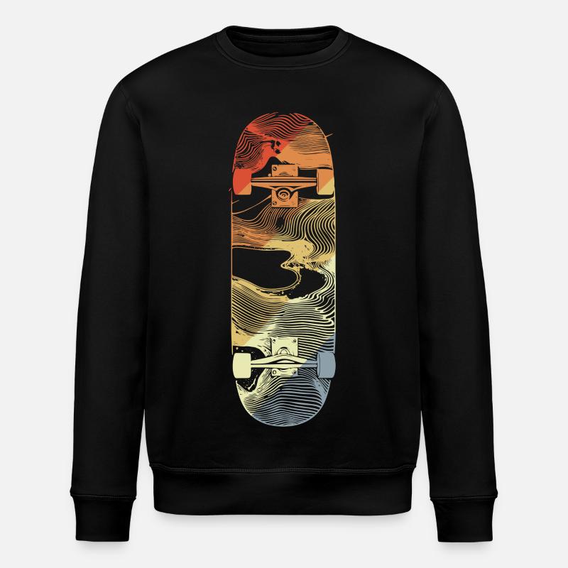 Dessin de skateboard rétro - Sweat bio ROLLER Stanley/Stella Unisexe - noir