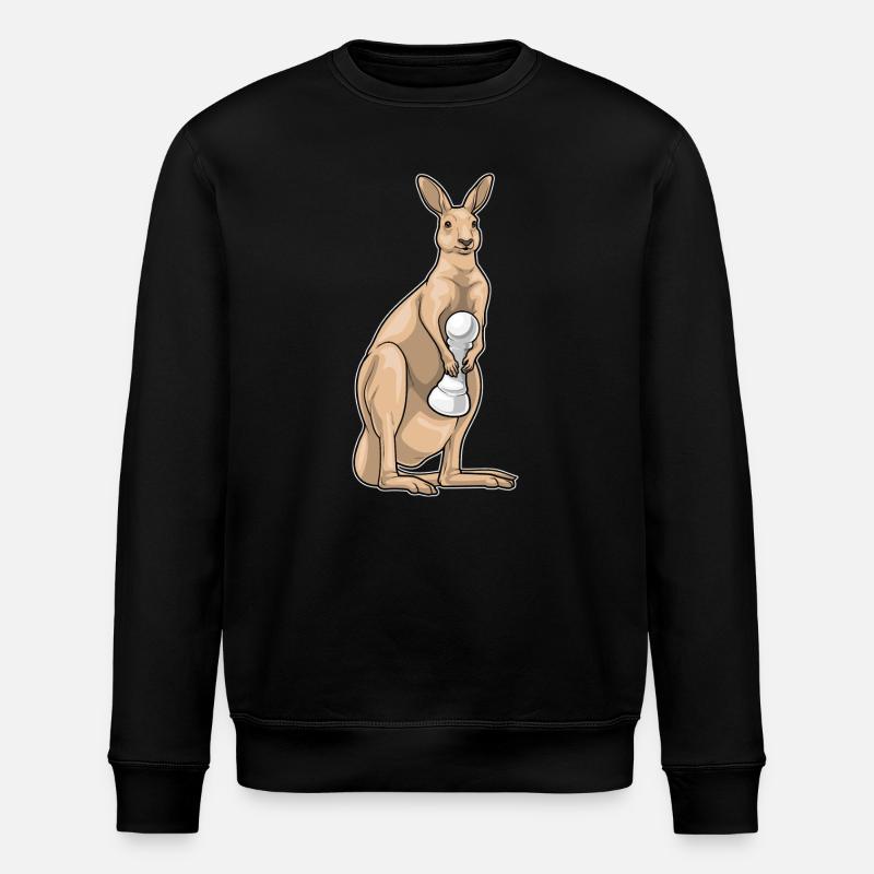 Känguru Schachfigur Bauer Schach - Stanley/Stella Unisex Bio-Sweatshirt ROLLER - Schwarz