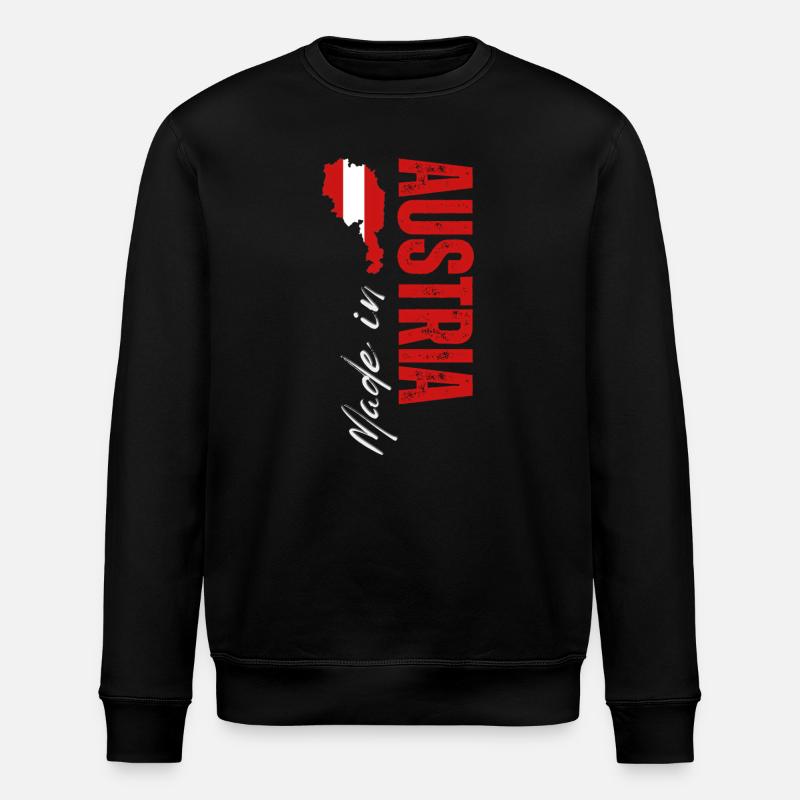 Made in Austria, vertical design - Stanley/Stella ROLLER Unisex Organic Sweatshirt - black