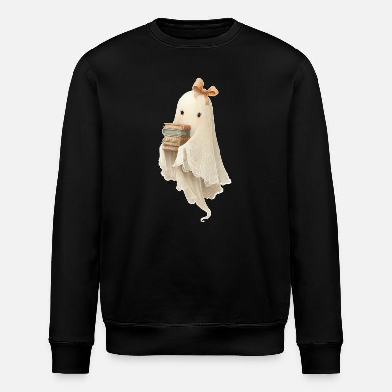 Fantôme avec des livres - Sweat bio ROLLER Stanley/Stella Unisexe - noir
