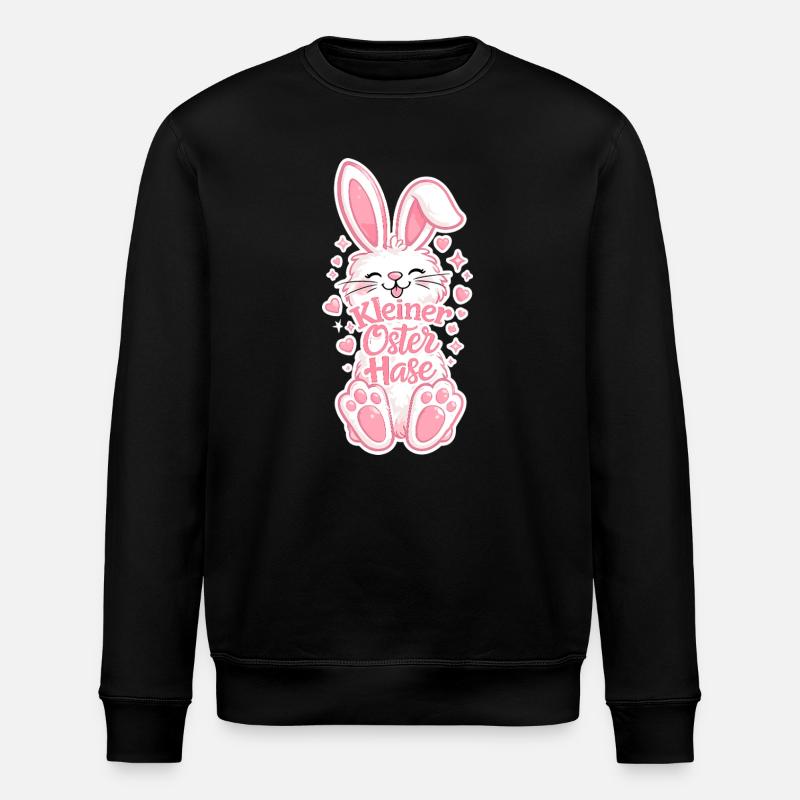 Little Easter Bunny in Pink - Stanley/Stella ROLLER Unisex Organic Sweatshirt - black