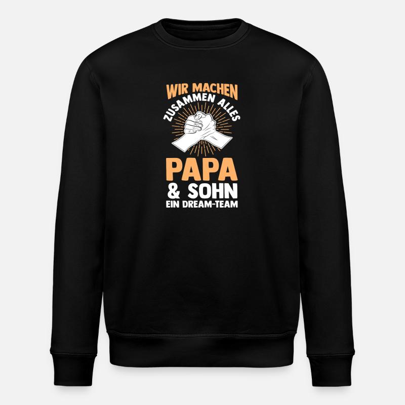 Dad and son - Stanley/Stella ROLLER Unisex Organic Sweatshirt - black