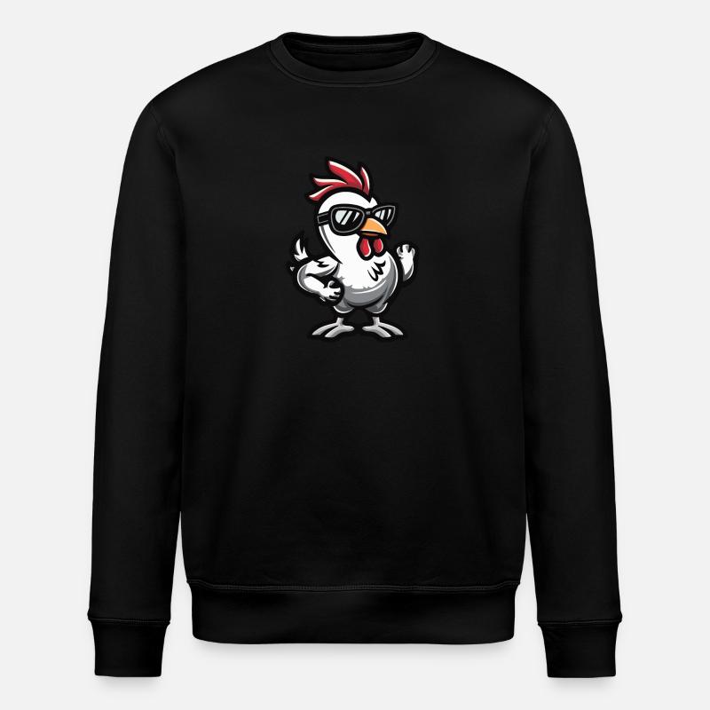 Huhn Cool Comic - Stanley/Stella Unisex Bio-Sweatshirt ROLLER - Schwarz