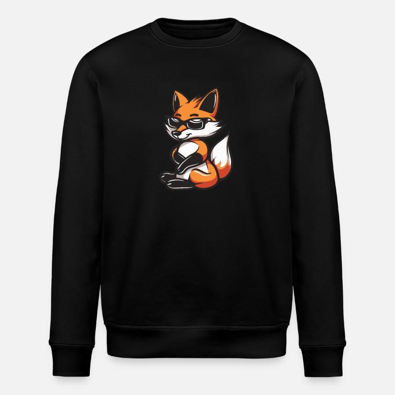 Fox Cool Comic - Stanley/Stella ROLLER Unisex Organic Sweatshirt - black