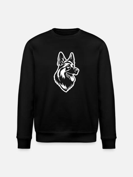 German Shepherd Dog Dog Head - Stanley/Stella ROLLER Unisex Organic Sweatshirt - black