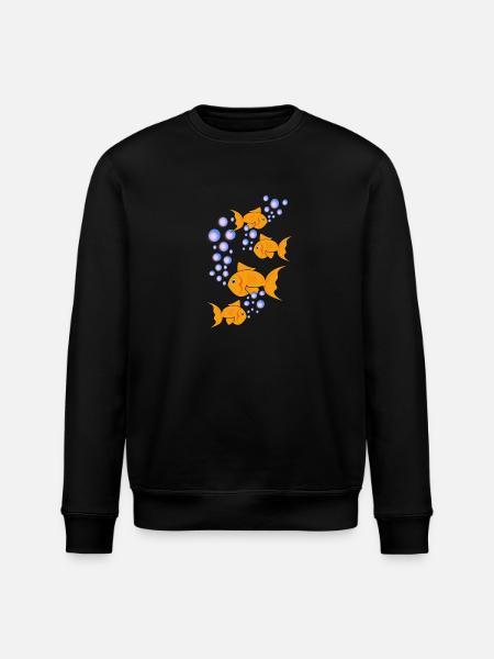 golden fishes - Stanley/Stella ROLLER Unisex Organic Sweatshirt - black