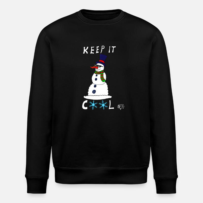 Henry, the Snowman - Stanley/Stella ROLLER Unisex Organic Sweatshirt - black