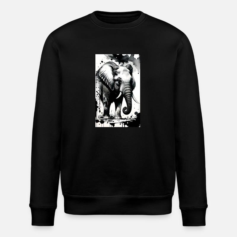 Fierté élégante de l’éléphant - Sweat bio ROLLER Stanley/Stella Unisexe - noir