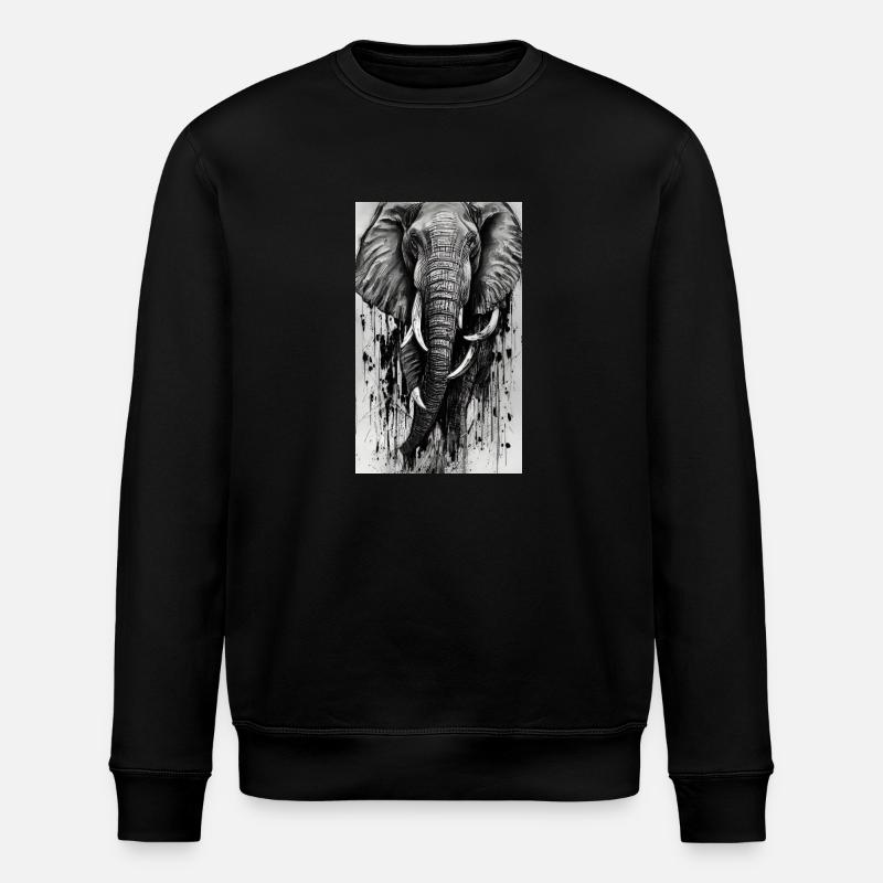 Majesté éléphant élégante - Sweat bio ROLLER Stanley/Stella Unisexe - noir
