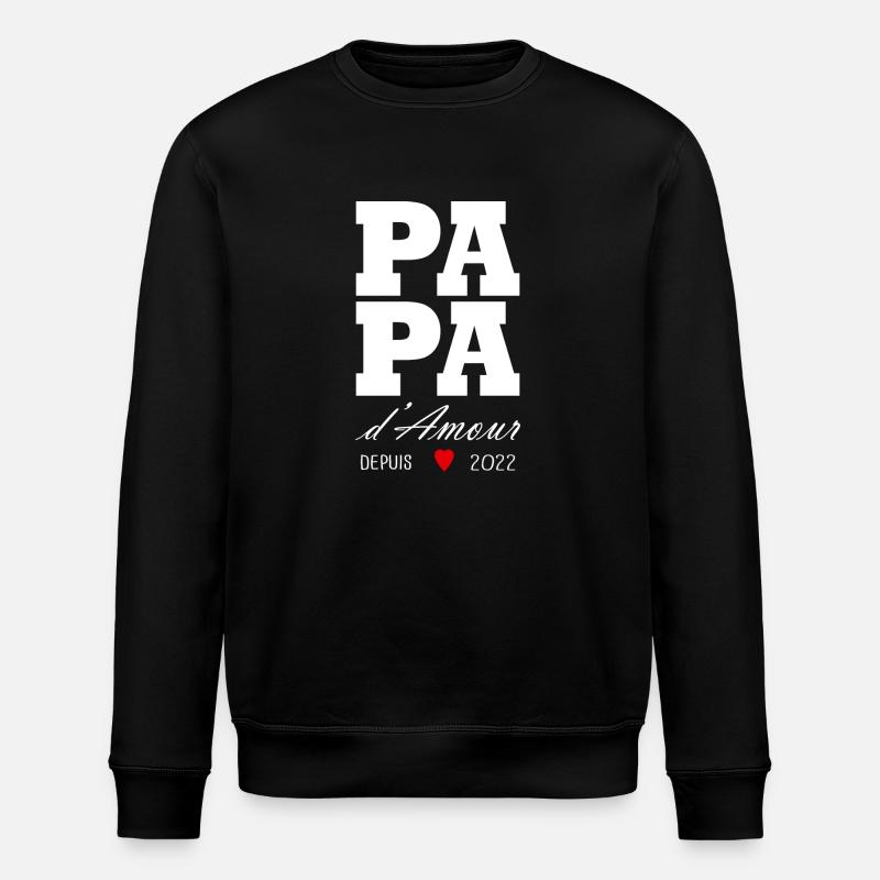 Liebe Papa seit 2022 - Stanley/Stella Unisex Bio-Sweatshirt ROLLER - Schwarz