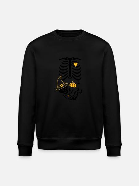 Maternity Skeleton Witch Hat - Stanley/Stella ROLLER Unisex Organic Sweatshirt - black