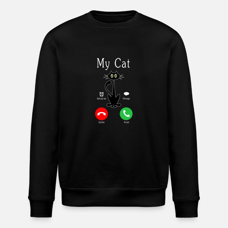 Cat is Calling - Stanley/Stella Unisex Bio-Sweatshirt ROLLER - Schwarz
