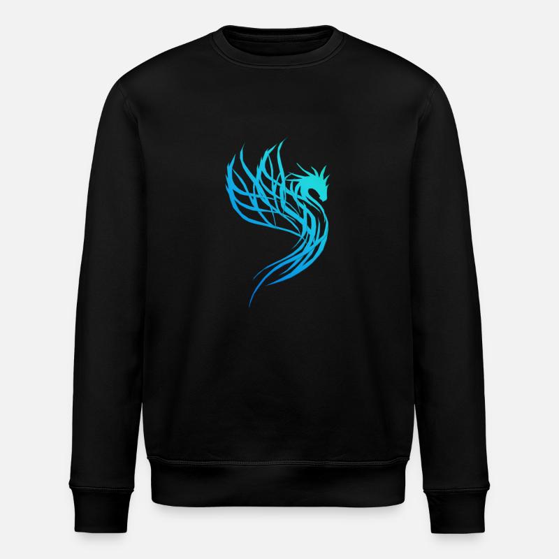 Blauer Wasser-Drache - Stanley/Stella Unisex Bio-Sweatshirt ROLLER - Schwarz
