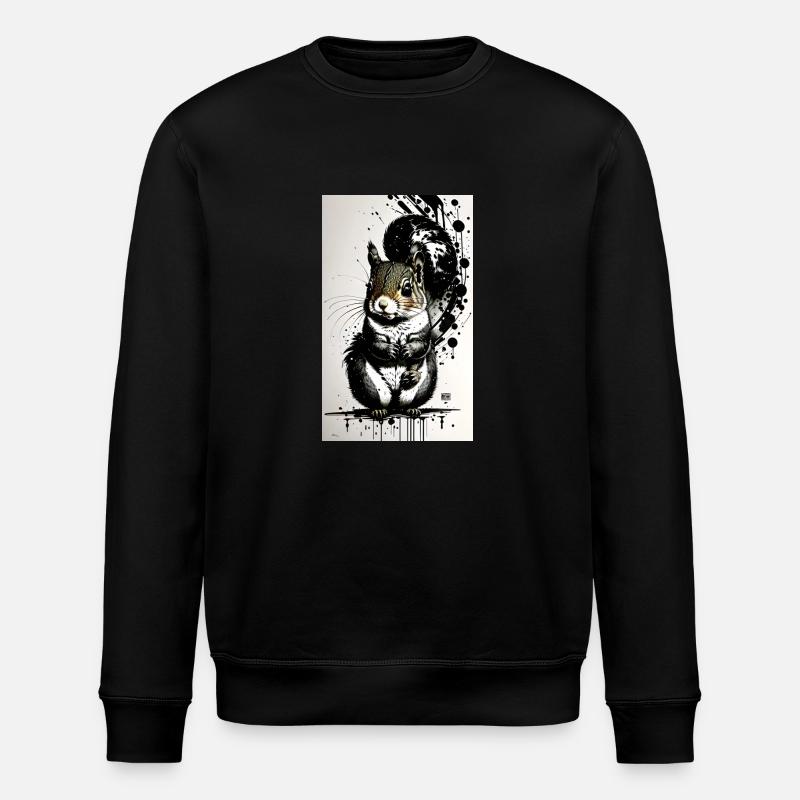 Niedliches Eichhörnchen - Stanley/Stella Unisex Bio-Sweatshirt ROLLER - Schwarz