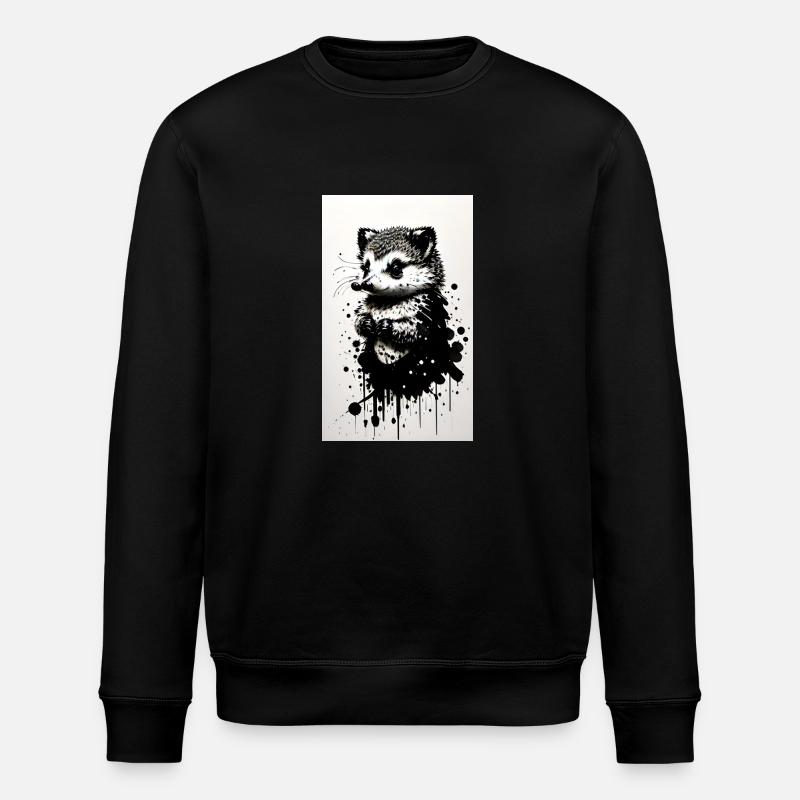 Niedlicher Igel - Stanley/Stella Unisex Bio-Sweatshirt ROLLER - Schwarz
