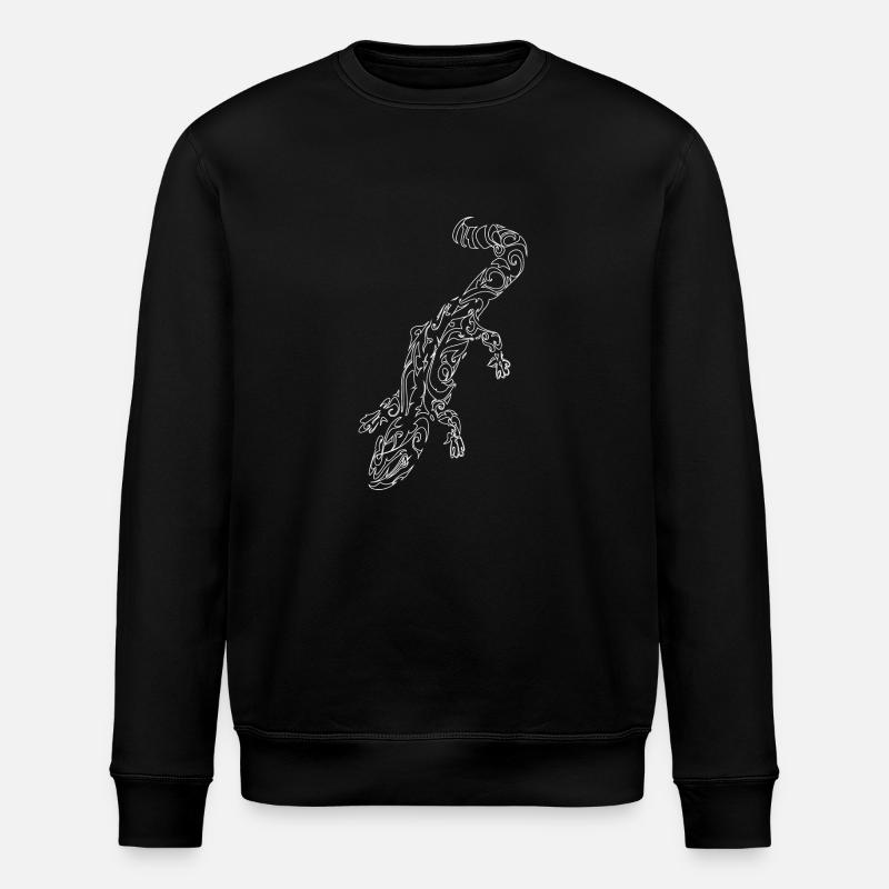 Tribal lézard contours blanc - Sweat bio ROLLER Stanley/Stella Unisexe - noir