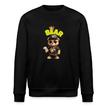Teddybär mit Geld - Stanley/Stella Unisex Bio-Sweatshirt ROLLER - Schwarz - Vorne - Nik (191cm)
