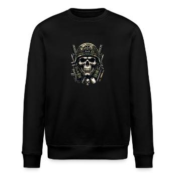 Schädel des Kriegers: Bewaffnet und bereit - Stanley/Stella Unisex Bio-Sweatshirt ROLLER - Schwarz - Vorne - Nik (191cm)