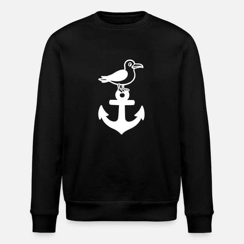 Anker Möwe Hafen - Stanley/Stella ROLLER Unisex Organic Sweatshirt - black