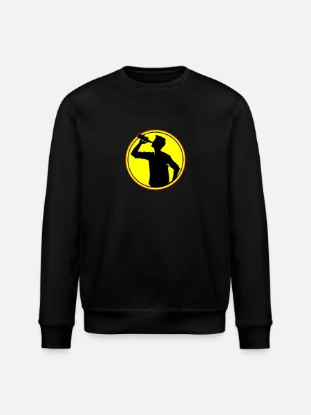 Drinker Beer Silhouette - Stanley/Stella ROLLER Unisex Organic Sweatshirt - black