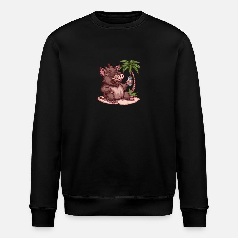 Cochon Été Sanglier - Sweat bio ROLLER Stanley/Stella Unisexe - noir