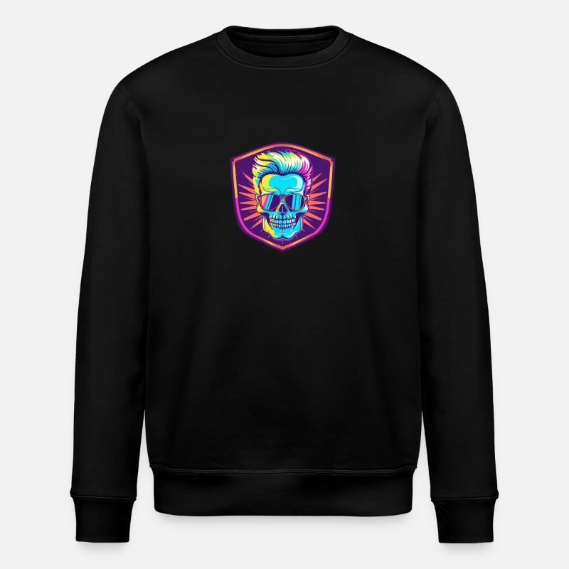 Punker Totenkopf Party - Stanley/Stella Unisex Bio-Sweatshirt ROLLER - Schwarz