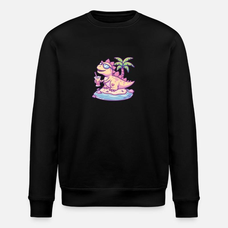 Dinosaure stégosaure palmier de l’île - Sweat bio ROLLER Stanley/Stella Unisexe - noir