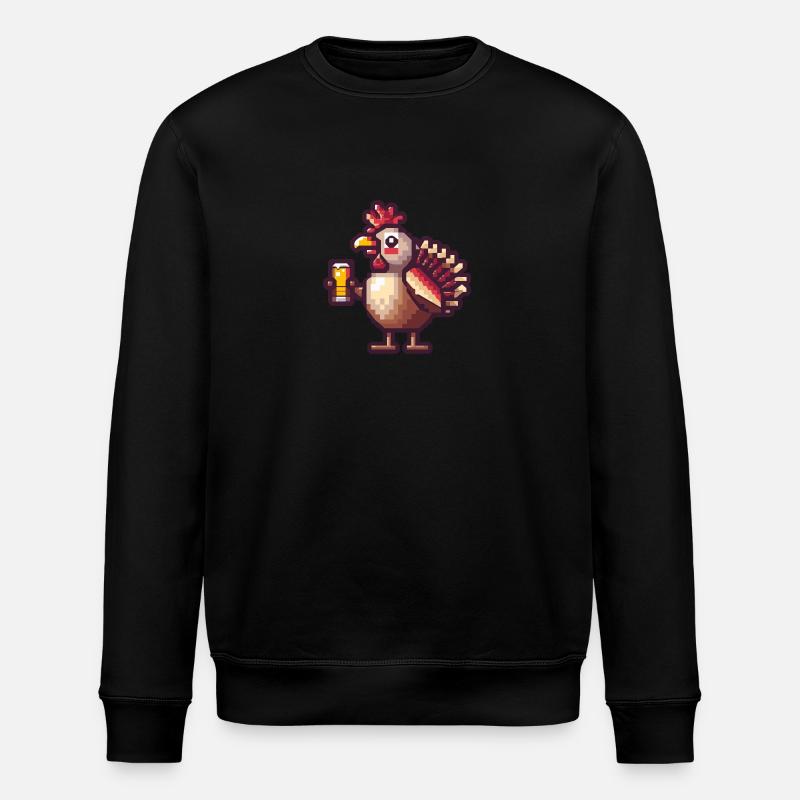 Truthan Beer Pixel - Stanley/Stella ROLLER Unisex Organic Sweatshirt - black