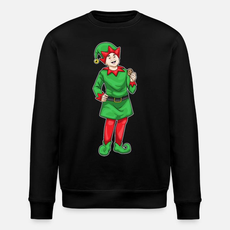 Elven Christmas Biscuit - Stanley/Stella ROLLER Unisex Organic Sweatshirt - black