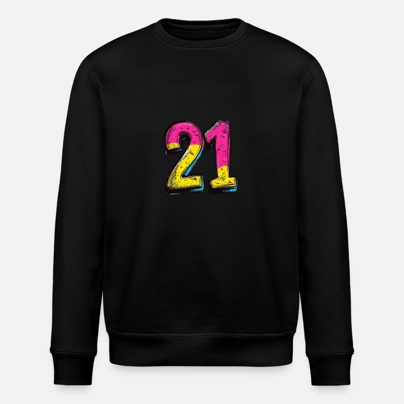 21 Number Comic - Stanley/Stella ROLLER Unisex Organic Sweatshirt - black