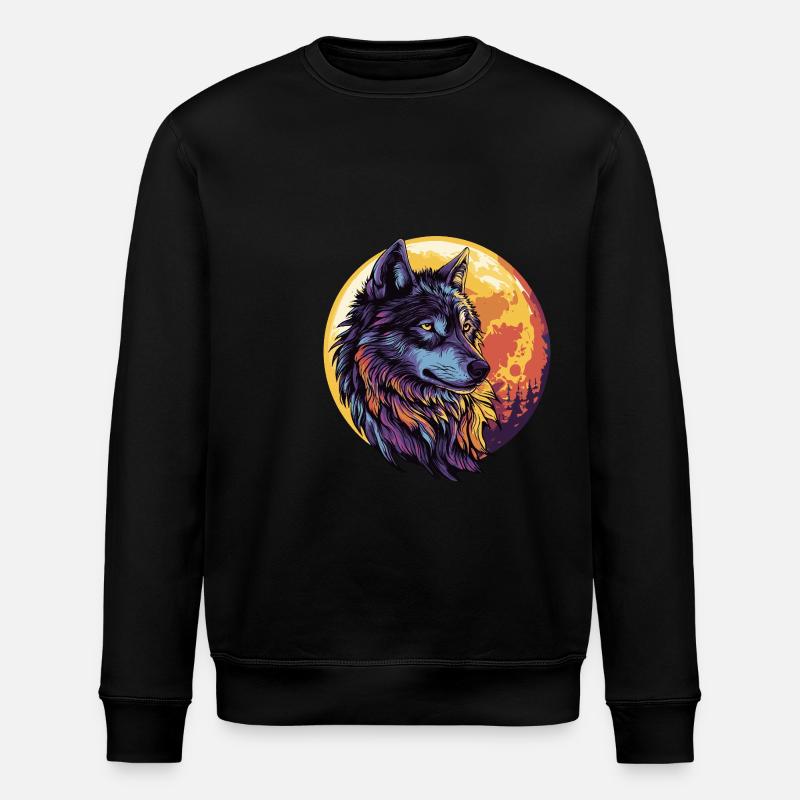 Wolf Moon - Stanley/Stella ROLLER Unisex Organic Sweatshirt - black