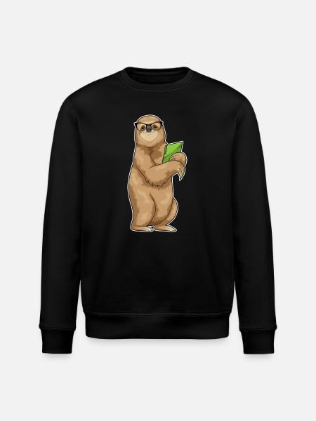 Sloth Secretary Folder Office - Stanley/Stella ROLLER Unisex Organic Sweatshirt - black
