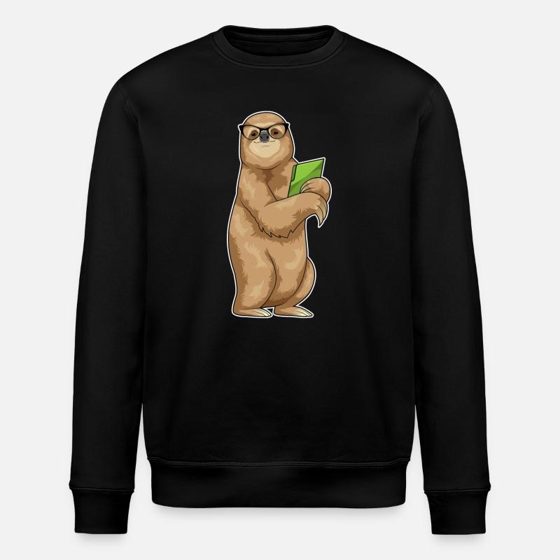 Sloth Secretary Folder Office - Stanley/Stella ROLLER Unisex Organic Sweatshirt - black
