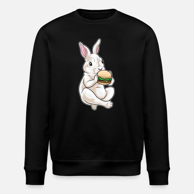 Hase Cheeseburger - Stanley/Stella Unisex Bio-Sweatshirt ROLLER - Schwarz