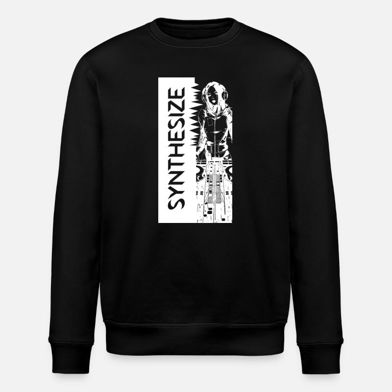 Synth White - Stanley/Stella ROLLER Unisex Organic Sweatshirt - black