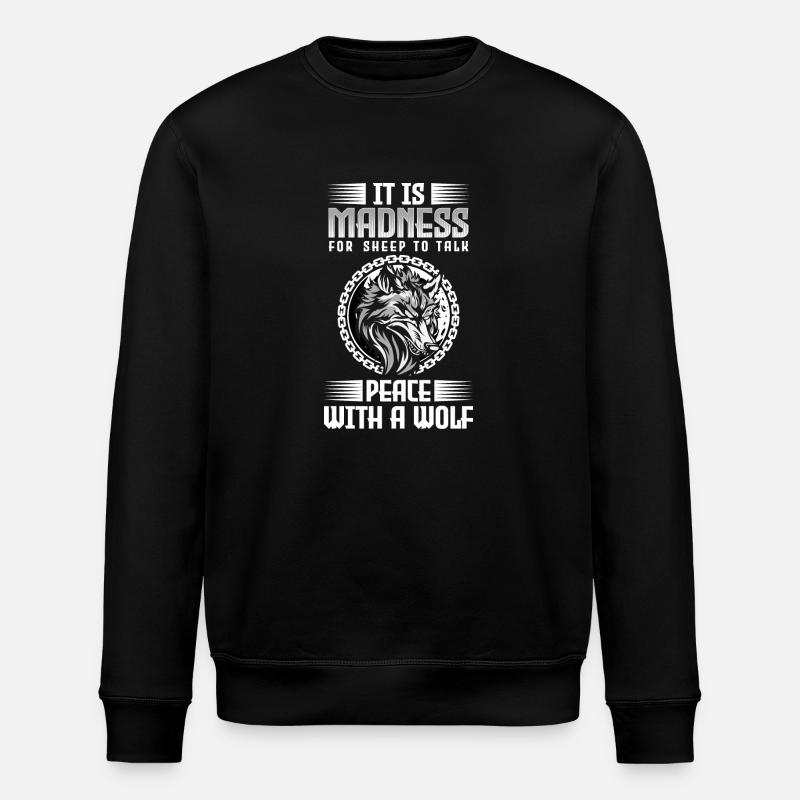 Wolf Strength Howl Moon - Stanley/Stella ROLLER Unisex Organic Sweatshirt - black
