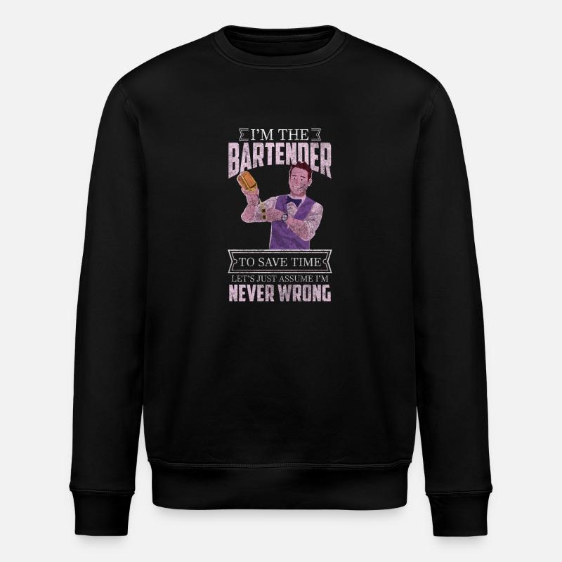 Barkeeper Disko Shaker Humor - Stanley/Stella Unisex Bio-Sweatshirt ROLLER - Schwarz