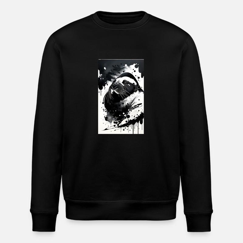Walross-Wunderland - Stanley/Stella Unisex Bio-Sweatshirt ROLLER - Schwarz