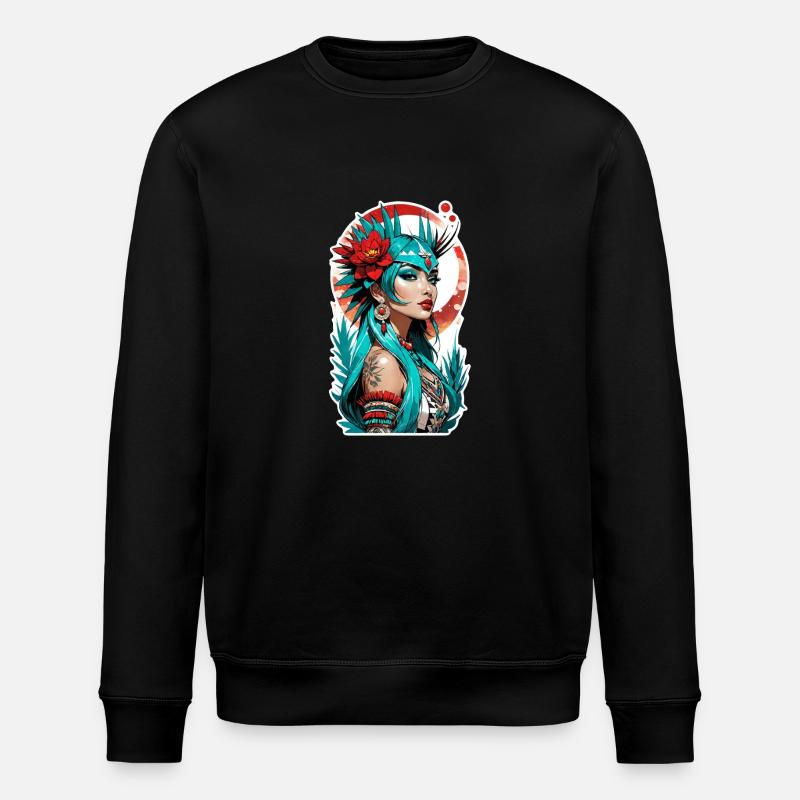 princesse indienne - aztek - Sweat bio ROLLER Stanley/Stella Unisexe - noir