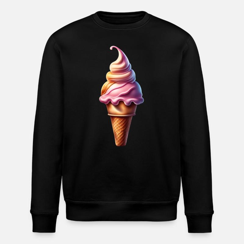 Cute icecream cone - Stanley/Stella ROLLER Unisex Organic Sweatshirt - black