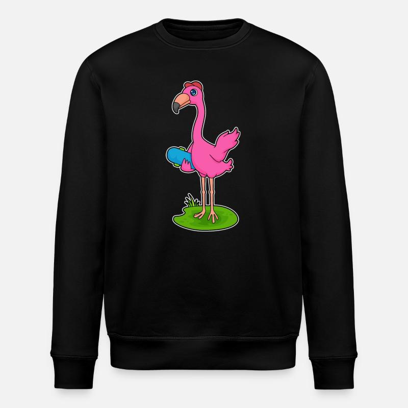 Flamingo Skater Skateboard - Sweat bio ROLLER Stanley/Stella Unisexe - noir