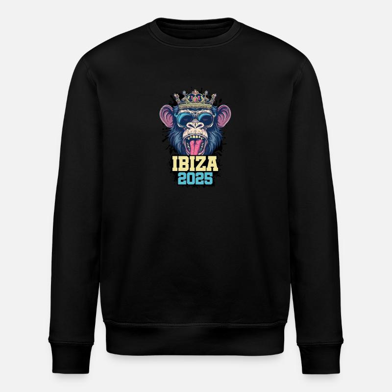Ibiza 2025 Affe - Stanley/Stella Unisex Bio-Sweatshirt ROLLER - Schwarz