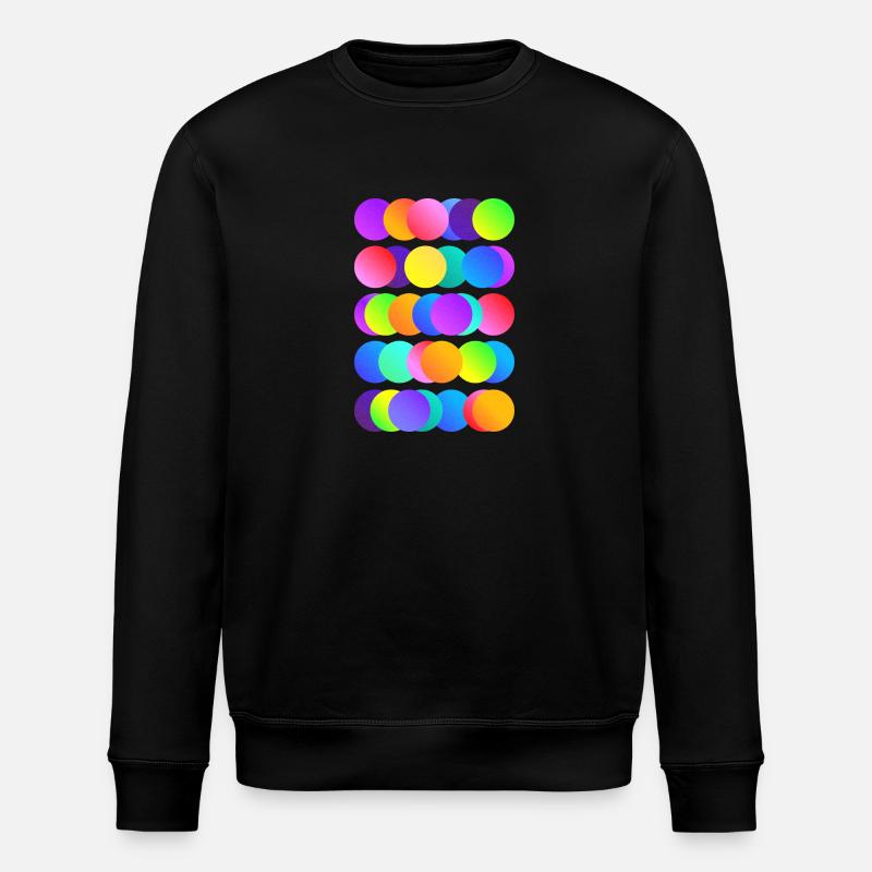 Brightly coloured circles - Stanley/Stella ROLLER Unisex Organic Sweatshirt - black