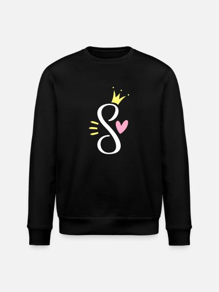 Buchstabe S Anfangsbuchstabe Krone - Stanley/Stella Unisex Bio-Sweatshirt ROLLER - Schwarz