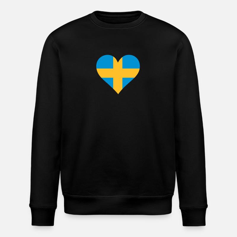 A Heart For Sweden - Stanley/Stella ROLLER Unisex Organic Sweatshirt - black