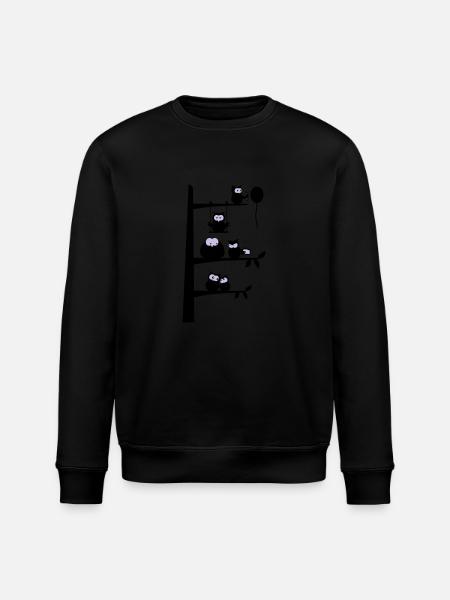 many owls - Stanley/Stella ROLLER Unisex Organic Sweatshirt - black