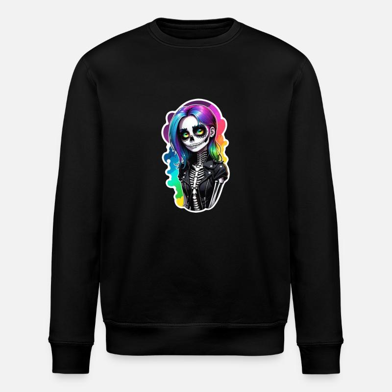 Halloween - Rock & Regenbogen - Stanley/Stella Unisex Bio-Sweatshirt ROLLER - Schwarz
