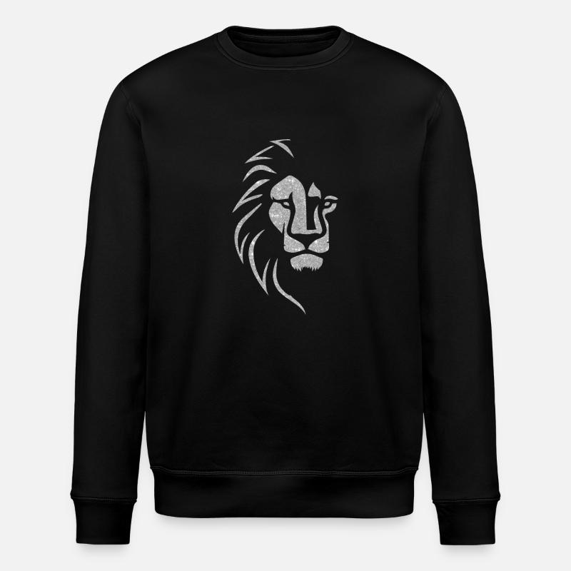 tête de lion argenté - Sweat bio ROLLER Stanley/Stella Unisexe - noir