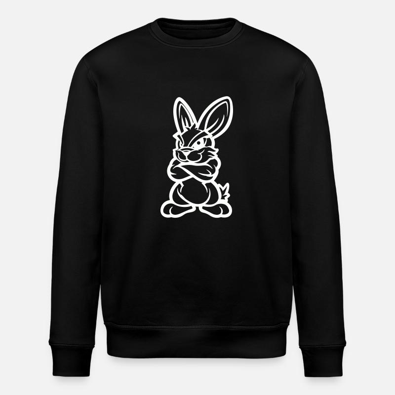 Bunny Comic - Stanley/Stella ROLLER Unisex Organic Sweatshirt - black