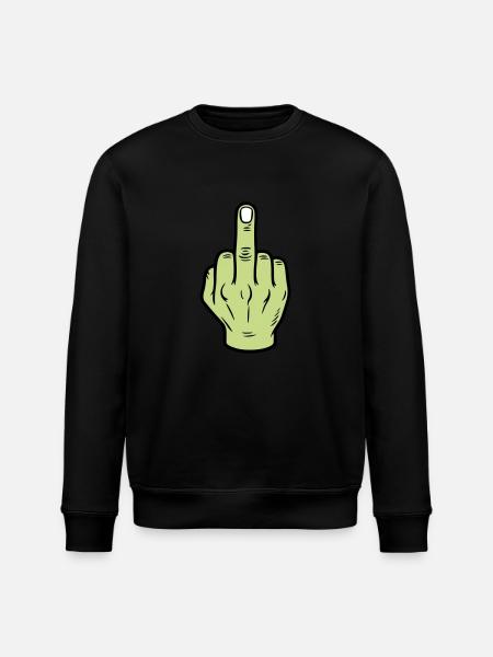 Middle Finger Hand Icon - Stanley/Stella ROLLER Unisex Organic Sweatshirt - black